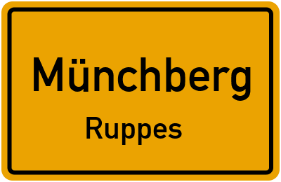 Ortsschild Münchberg Ruppes