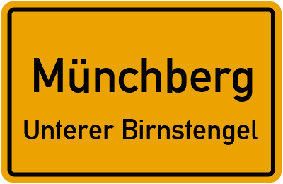 Ortsschild Münchberg Unterer Birnstengel