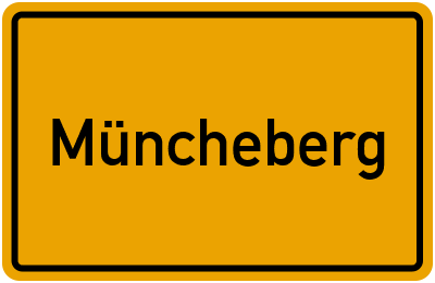 Ortsschild von Stadt Müncheberg in Brandenburg