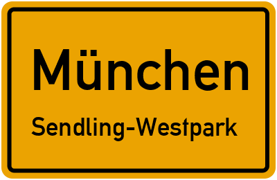 Ortsschild München Sendling-Westpark