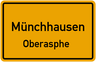 Ortsschild Münchhausen Oberasphe