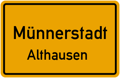 Straßenverzeichnis Münnerstadt Althausen