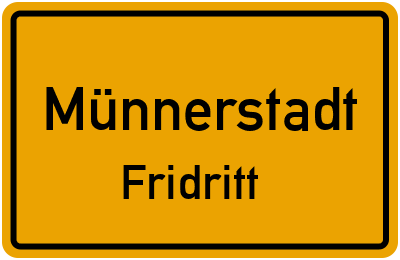Straßenverzeichnis Münnerstadt Fridritt