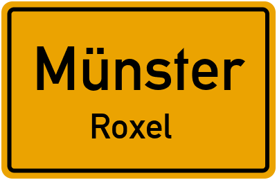 Ortsschild Münster Roxel