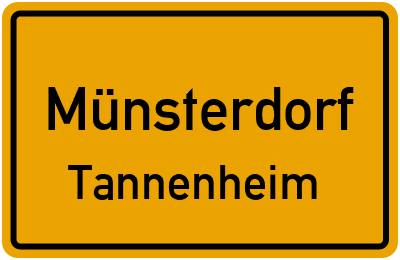 Straßenverzeichnis Münsterdorf Tannenheim