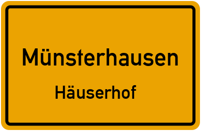 Straßenverzeichnis Münsterhausen Häuserhof