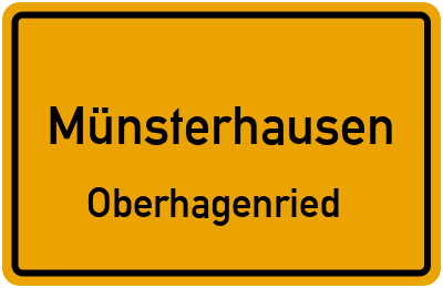 Ortsschild Münsterhausen Oberhagenried