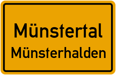 Straßenverzeichnis Münstertal Münsterhalden