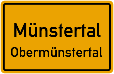 Straßenverzeichnis Münstertal Obermünstertal