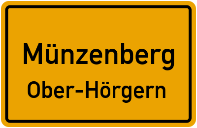 Ortsschild Münzenberg Ober-Hörgern