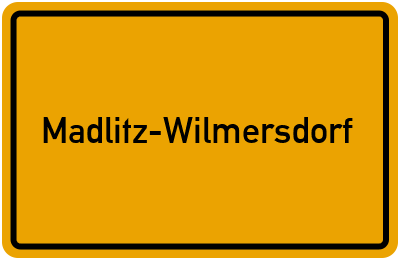 Ortsschild von Gemeinde Madlitz-Wilmersdorf in Brandenburg