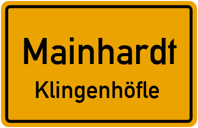 Ortsschild Mainhardt Klingenhöfle
