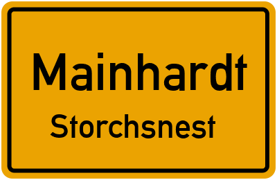 Ortsschild Mainhardt Storchsnest