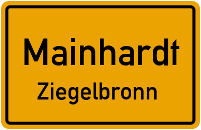 Ortsschild Mainhardt Ziegelbronn
