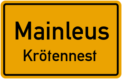 Straßenverzeichnis Mainleus Krötennest