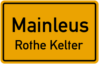 Straßenverzeichnis Mainleus Rothe Kelter