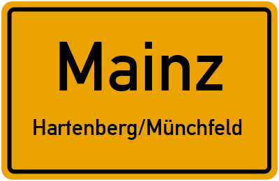 Ortsschild Mainz Hartenberg/Münchfeld