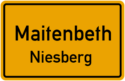 Ortsschild Maitenbeth Niesberg