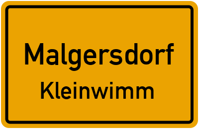 Ortsschild Malgersdorf Kleinwimm