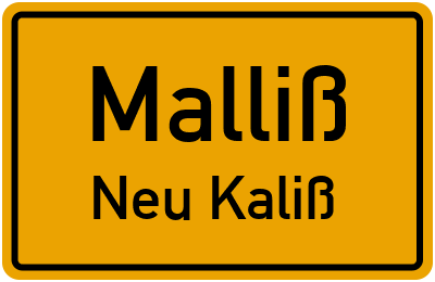 Straßenverzeichnis Malliß Neu Kaliß