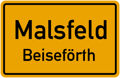 Ortsschild Malsfeld Beiseförth