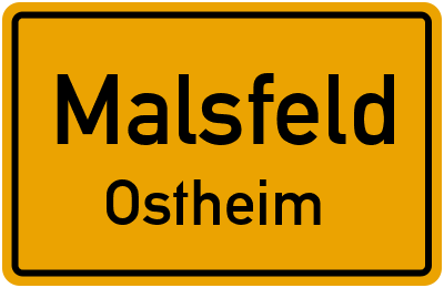 Ortsschild Malsfeld Ostheim