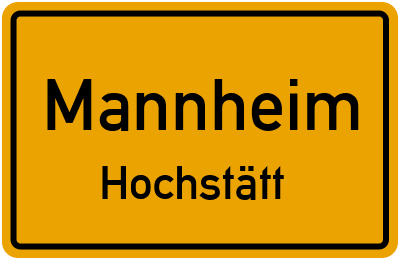 Straßenverzeichnis Mannheim Hochstätt
