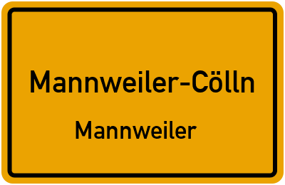 Straßenverzeichnis Mannweiler-Cölln Mannweiler