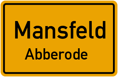 Ortsschild Mansfeld Abberode