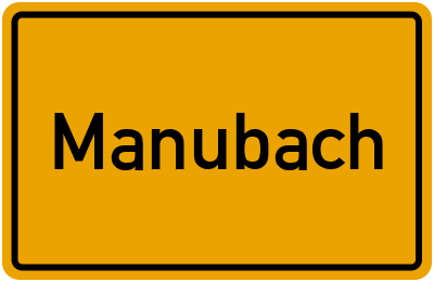 Ortsschild von Gemeinde Manubach in Rheinland-Pfalz