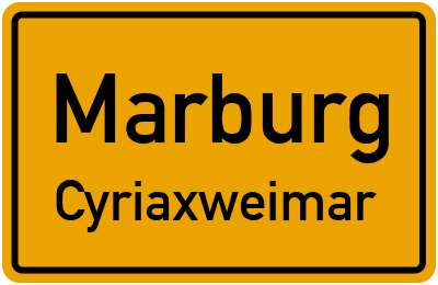 Straßenverzeichnis Marburg Cyriaxweimar