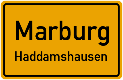 Ortsschild Marburg Haddamshausen