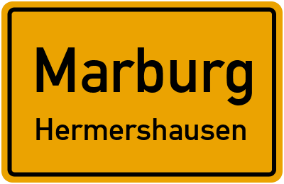 Ortsschild Marburg Hermershausen