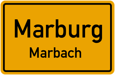 Ortsschild Marburg Marbach