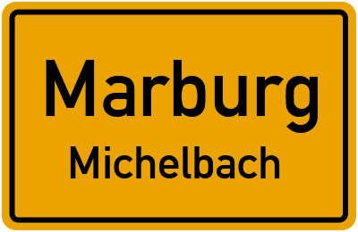 Ortsschild Marburg Michelbach