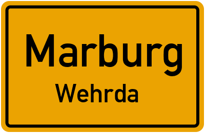 Ortsschild Marburg Wehrda