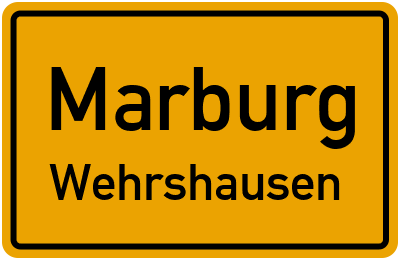 Ortsschild Marburg Wehrshausen