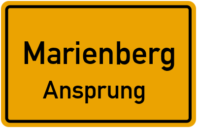 Ortsschild Marienberg Ansprung