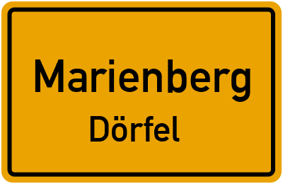 Ortsschild Marienberg Dörfel