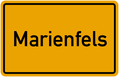 Ortsschild von Gemeinde Marienfels in Rheinland-Pfalz