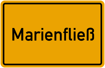 Ortsschild von Gemeinde Marienfließ in Brandenburg