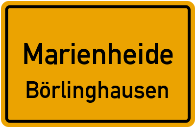 Ortsschild Marienheide Börlinghausen
