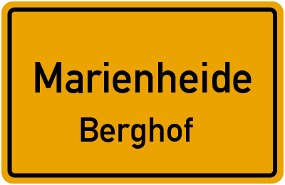 Ortsschild Marienheide Berghof