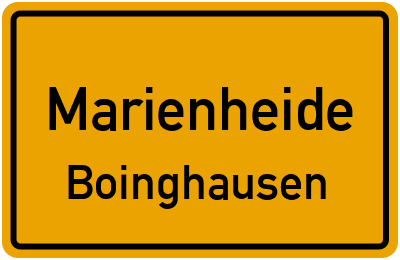 Ortsschild Marienheide Boinghausen