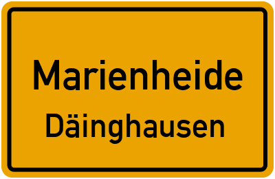 Ortsschild Marienheide Däinghausen