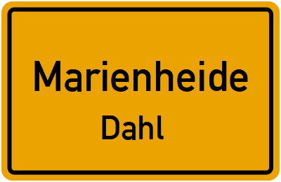 Ortsschild Marienheide Dahl