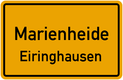 Ortsschild Marienheide Eiringhausen