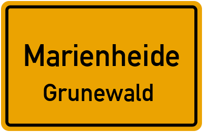 Ortsschild Marienheide Grunewald