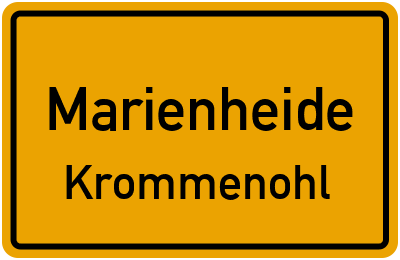 Ortsschild Marienheide Krommenohl