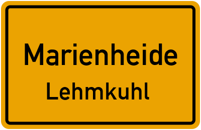 Ortsschild Marienheide Lehmkuhl